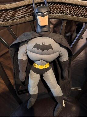 Batman 18” plush Grey and Black Plush Superhero Figure with Yellow Belt